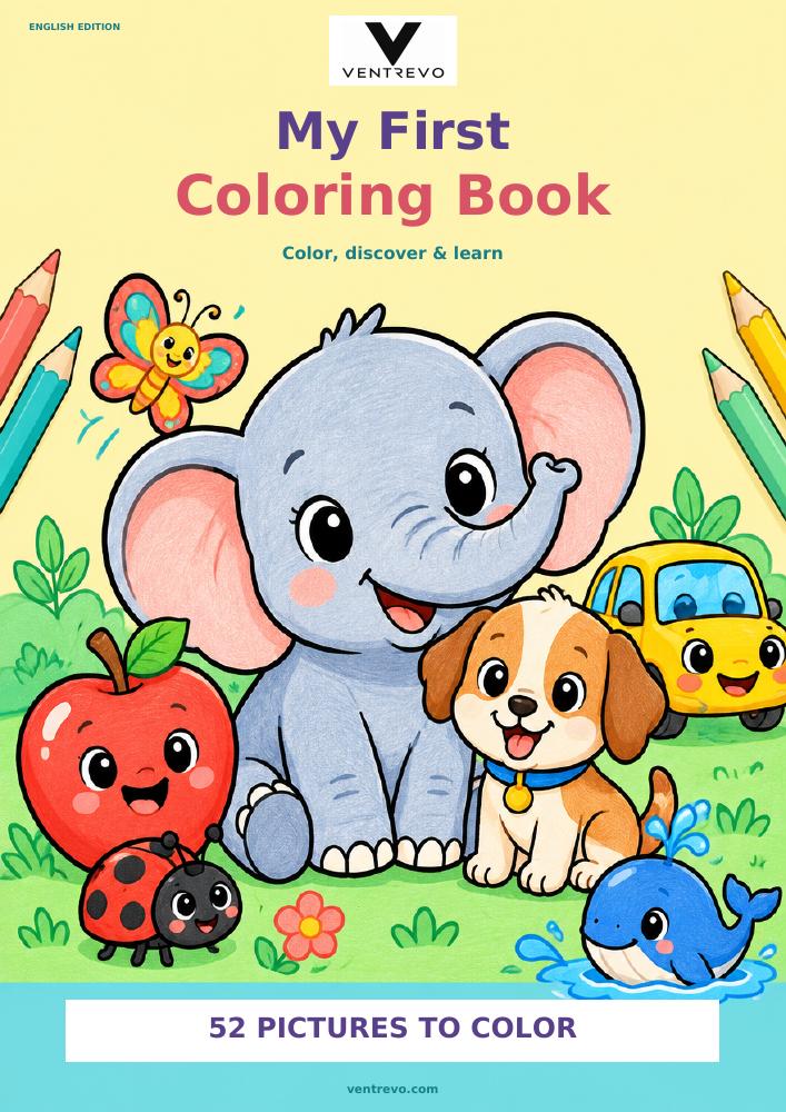 Ventrevo – My First Coloring Book | 52 Printable Coloring Pictures